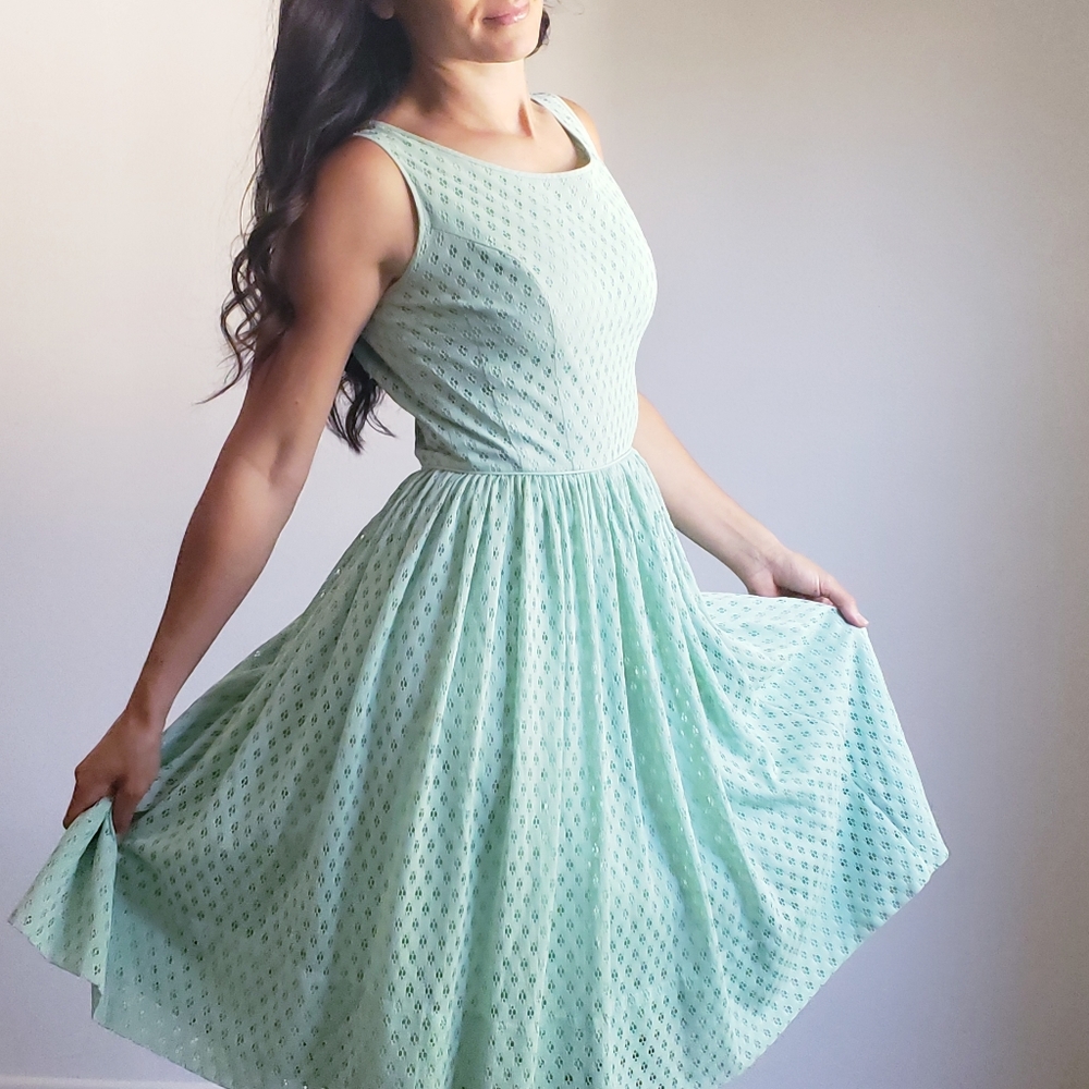 1950s Vintage Dress Jacket Set KerryBrooke by JC Penney's  Atomic Mint - Picture 8 of 15